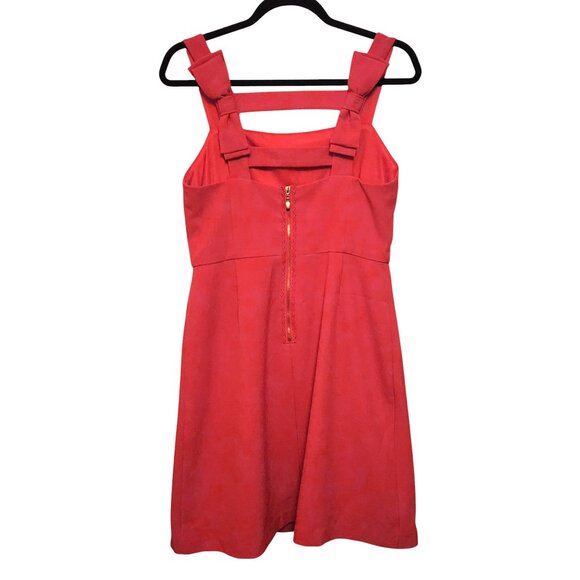 Nicole Miller Pink Coral Dress Size 6 Cut-Out Back With Bow Accents - Picture 2 of 8